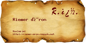 Riemer Áron névjegykártya